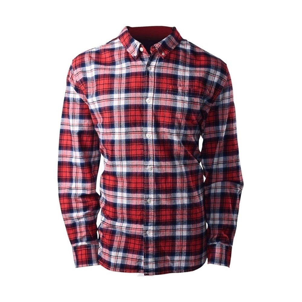Fat Face Sz L Red Blue Plaid Long Sleeve Pockets Cotton Shirt Top Button‎ Down